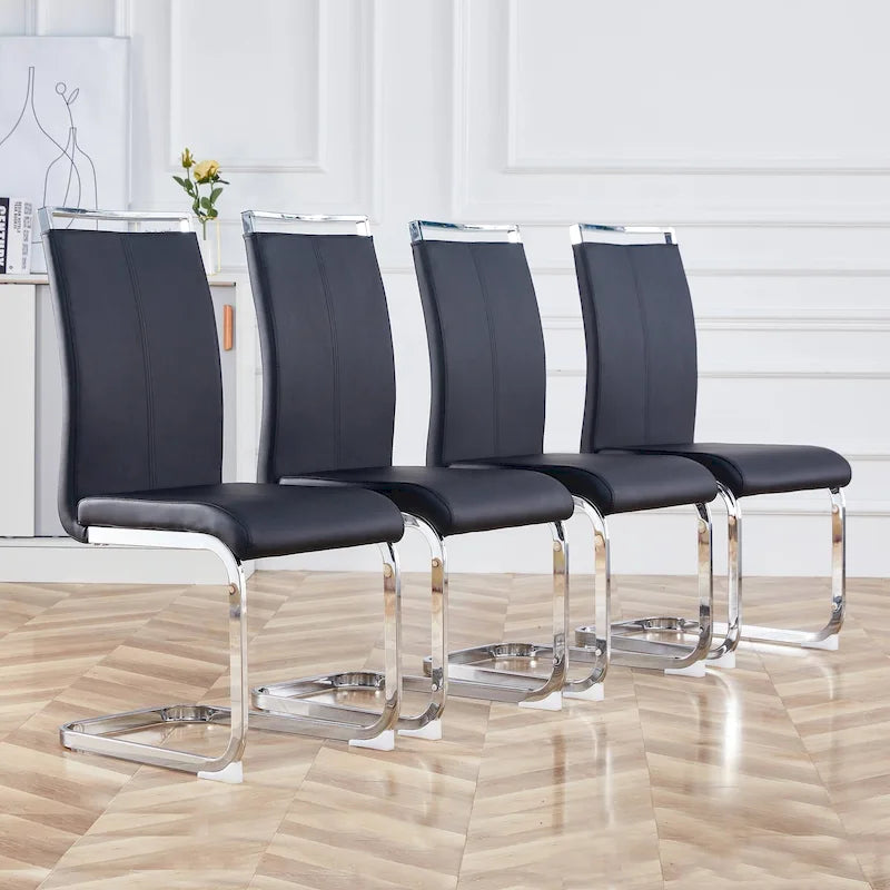 Modern Dining Chairs PU Faux Leather set of 4