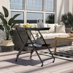 Zonnie Contemporary Steel 2-Shelf Folding Server Cart with Wheeled Base by Furniture of America