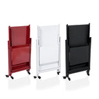 Zonnie Contemporary Steel 2-Shelf Folding Server Cart with Wheeled Base by Furniture of America