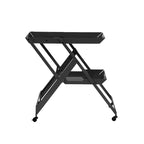 Zonnie Contemporary Steel 2-Shelf Folding Server Cart with Wheeled Base by Furniture of America