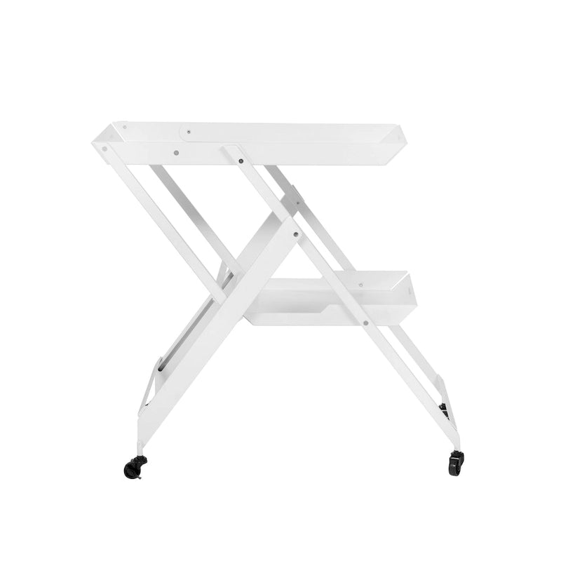 Zonnie Contemporary Steel 2-Shelf Folding Server Cart with Wheeled Base by Furniture of America