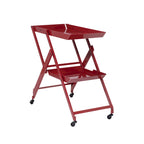 Zonnie Contemporary Steel 2-Shelf Folding Server Cart with Wheeled Base by Furniture of America
