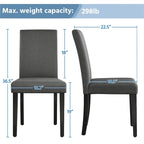 Yaheetech 4pcs Upholstered Fabric Dining Chairs with Solid Wood Legs For Dining Room - N/A