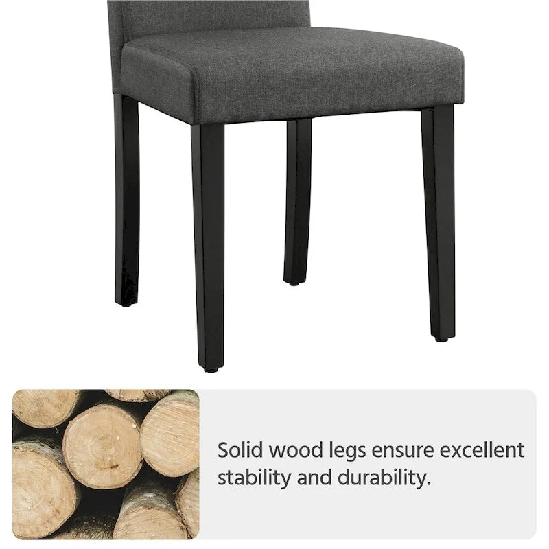 Yaheetech 4pcs Upholstered Fabric Dining Chairs with Solid Wood Legs For Dining Room - N/A