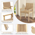 Lot de 2/4 tabourets de bar sans dossier 18" avec cadre en bois et assise en papier tressé