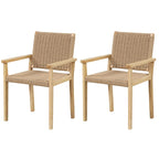 Lot de 2/4 tabourets de bar sans dossier 18" avec cadre en bois et assise en papier tressé
