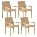 Lot de 2/4 tabourets de bar sans dossier 18" avec cadre en bois et assise en papier tressé
