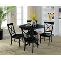42 in. Drop Leaf Table with 4 Cross Back Dining Chairs - 5 Piece Set