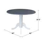 42 in. Drop Leaf Table with 4 Cross Back Dining Chairs - 5 Piece Set