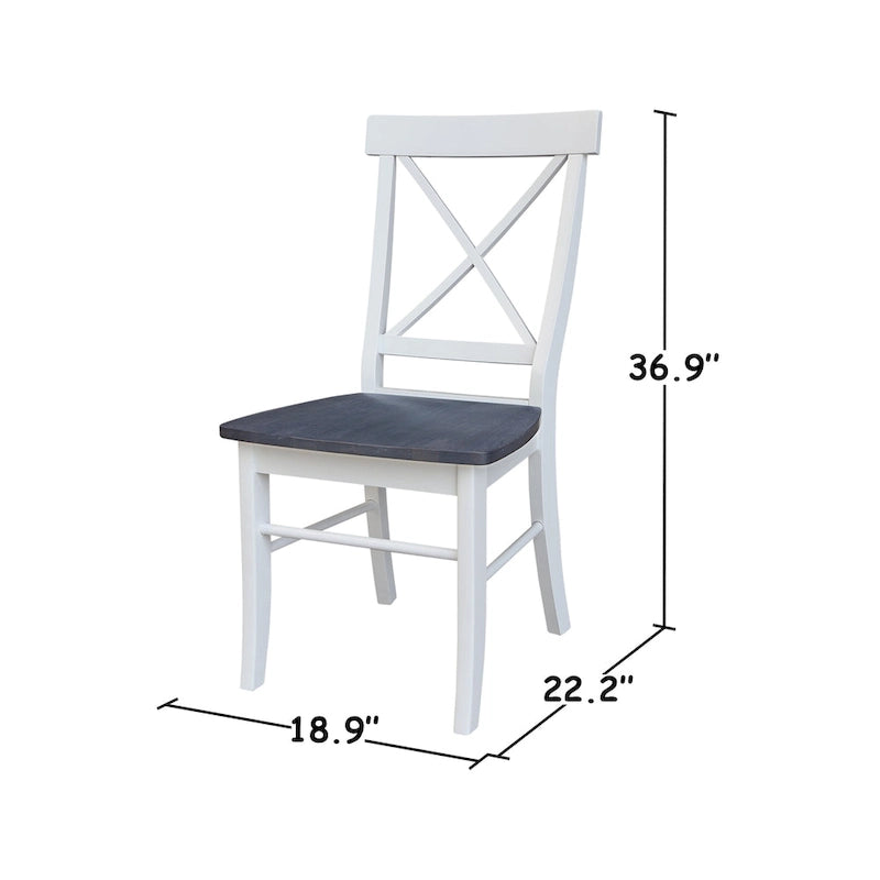 42 in. Drop Leaf Table with 4 Cross Back Dining Chairs - 5 Piece Set