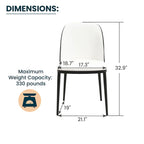 Dining Chair with Upholstered Seat Side Chair with MDF Wood Frame in Steel Set of 4