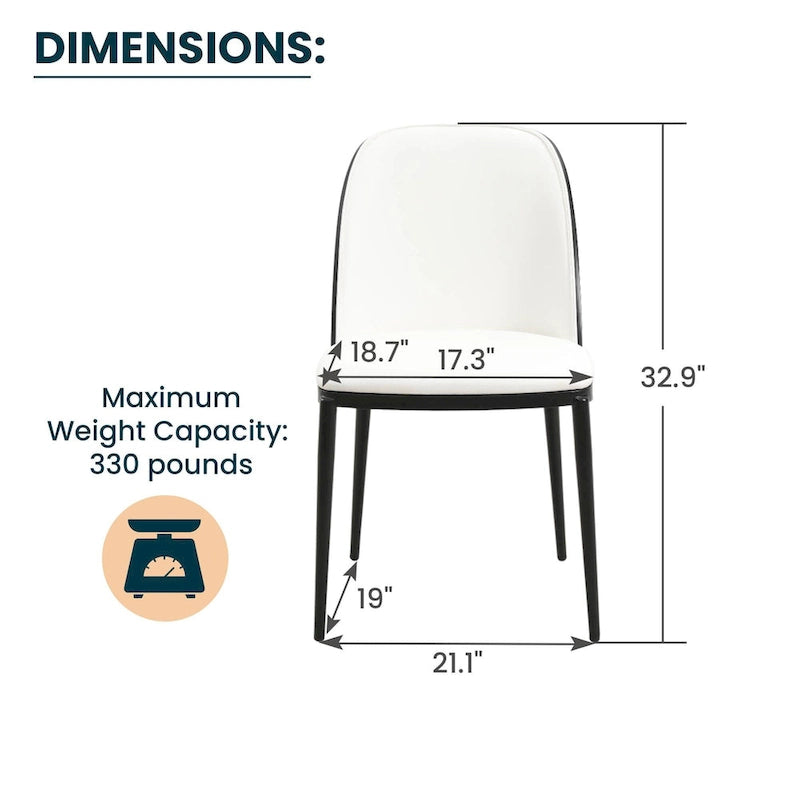 Dining Chair with Upholstered Seat Side Chair with MDF Wood Frame in Steel Set of 4