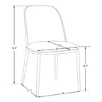 Dining Chair with Upholstered Seat Side Chair with MDF Wood Frame in Steel Set of 4