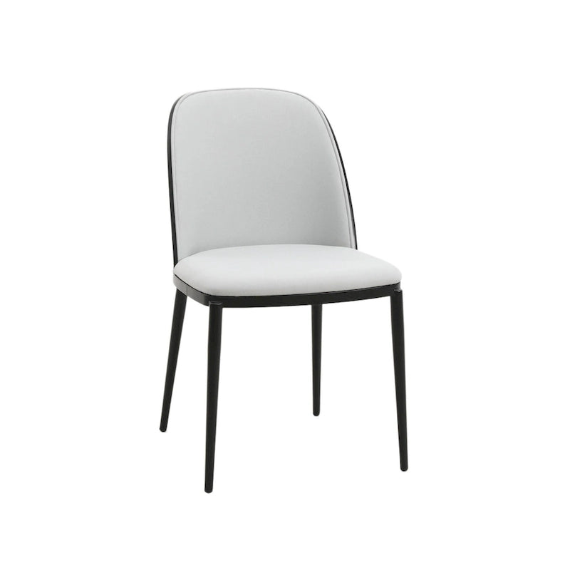Dining Chair with Upholstered Seat Side Chair with MDF Wood Frame in Steel Set of 4