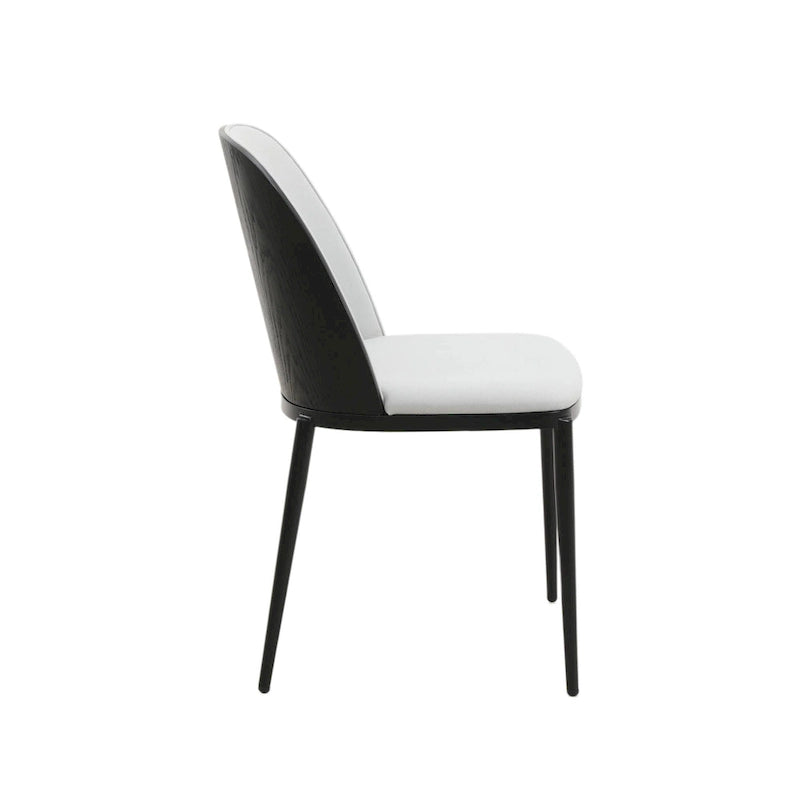 Dining Chair with Upholstered Seat Side Chair with MDF Wood Frame in Steel Set of 4