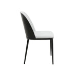 Dining Chair with Upholstered Seat Side Chair with MDF Wood Frame in Steel Set of 4