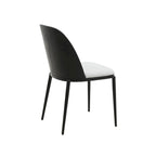 Dining Chair with Upholstered Seat Side Chair with MDF Wood Frame in Steel Set of 4