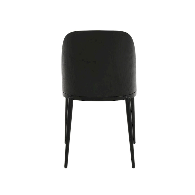 Dining Chair with Upholstered Seat Side Chair with MDF Wood Frame in Steel Set of 4