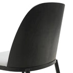 Dining Chair with Upholstered Seat Side Chair with MDF Wood Frame in Steel Set of 4