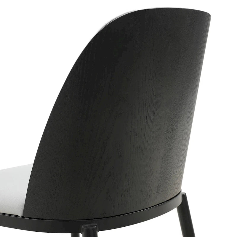 Dining Chair with Upholstered Seat Side Chair with MDF Wood Frame in Steel Set of 4