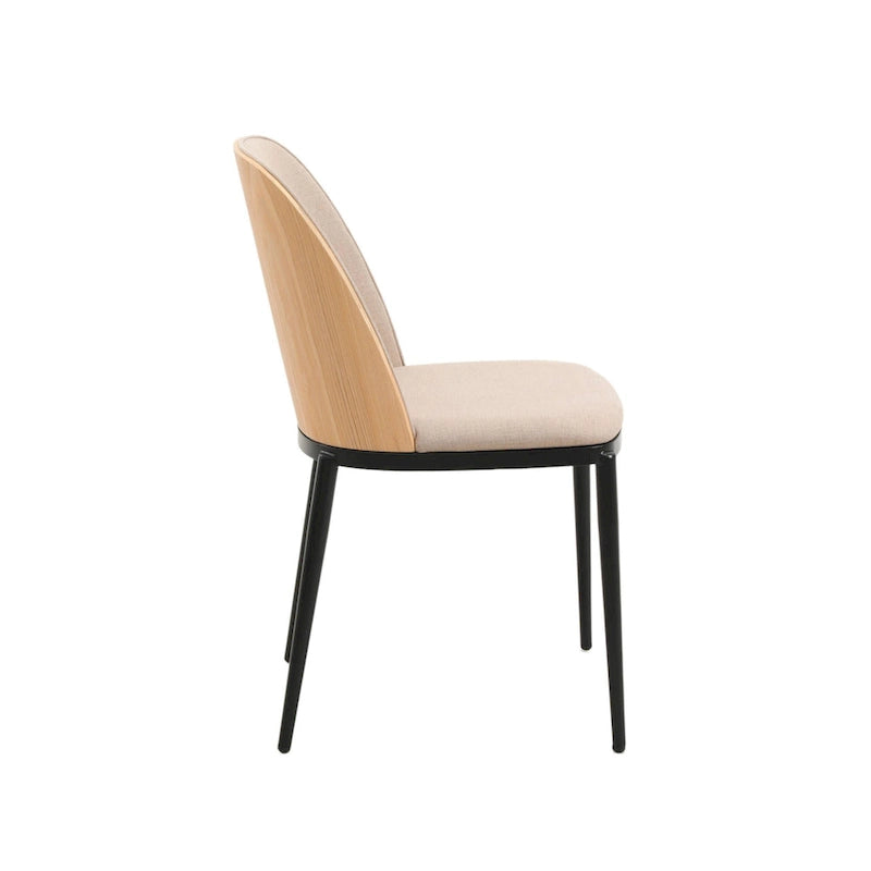 Dining Chair with Upholstered Seat Side Chair with MDF Wood Frame in Steel Set of 4