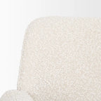 Chaise de salle à manger Brently avec tissu bouclé crème et pieds en métal noir mat