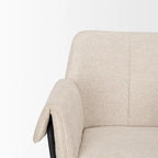 Chaise de salle à manger Brently avec tissu bouclé crème et pieds en métal noir mat