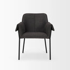 Chaise de salle à manger Brently avec tissu bouclé crème et pieds en métal noir mat
