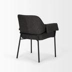 Chaise de salle à manger Brently avec tissu bouclé crème et pieds en métal noir mat
