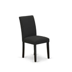 East West Furniture Dining Furniture Set- a Dining Table & Black Color Linen Fabric Upholstered Chairs, Black(Pieces Option)