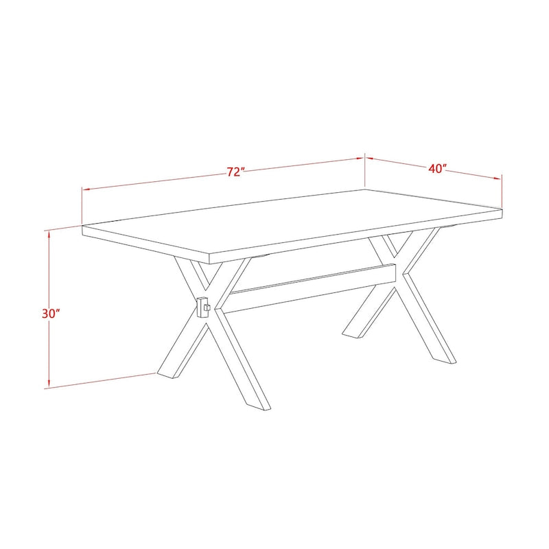 East West Furniture Dining Furniture Set- a Dining Table & Black Color Linen Fabric Upholstered Chairs, Black(Pieces Option)