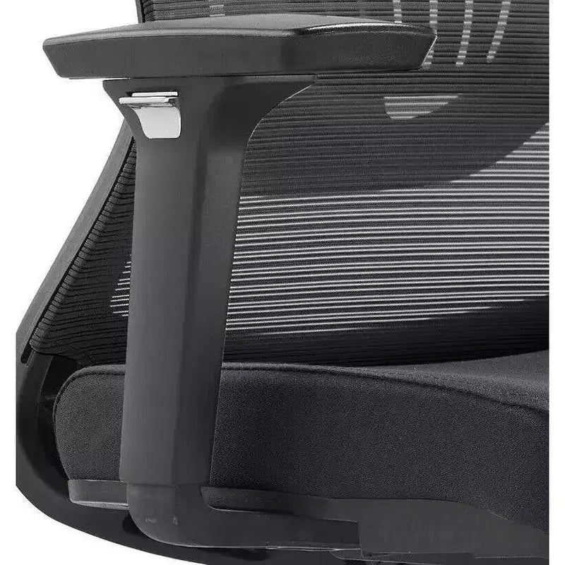 Chaise de bureau ergonomique en maille LeisureMod Adorit - Accoudoirs et soutien lombaire réglables - Chaise d'ordinateur pivotante à dossier moyen
