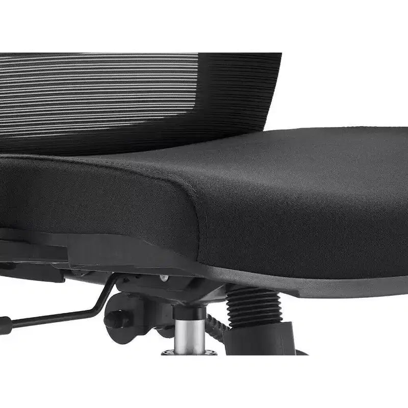 Chaise de bureau ergonomique en maille LeisureMod Adorit - Accoudoirs et soutien lombaire réglables - Chaise d'ordinateur pivotante à dossier moyen