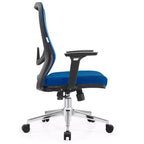 Chaise de bureau ergonomique en maille LeisureMod Adorit - Accoudoirs et soutien lombaire réglables - Chaise d'ordinateur pivotante à dossier moyen