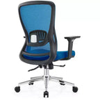 Chaise de bureau ergonomique en maille LeisureMod Adorit - Accoudoirs et soutien lombaire réglables - Chaise d'ordinateur pivotante à dossier moyen