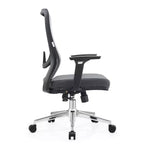 Chaise de bureau ergonomique en maille LeisureMod Adorit - Accoudoirs et soutien lombaire réglables - Chaise d'ordinateur pivotante à dossier moyen