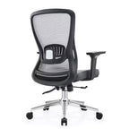 Chaise de bureau ergonomique en maille LeisureMod Adorit - Accoudoirs et soutien lombaire réglables - Chaise d'ordinateur pivotante à dossier moyen