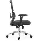 Chaise de bureau ergonomique en maille LeisureMod Adorit - Accoudoirs et soutien lombaire réglables - Chaise d'ordinateur pivotante à dossier moyen