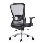 Chaise de bureau ergonomique en maille LeisureMod Adorit - Accoudoirs et soutien lombaire réglables - Chaise d'ordinateur pivotante à dossier moyen
