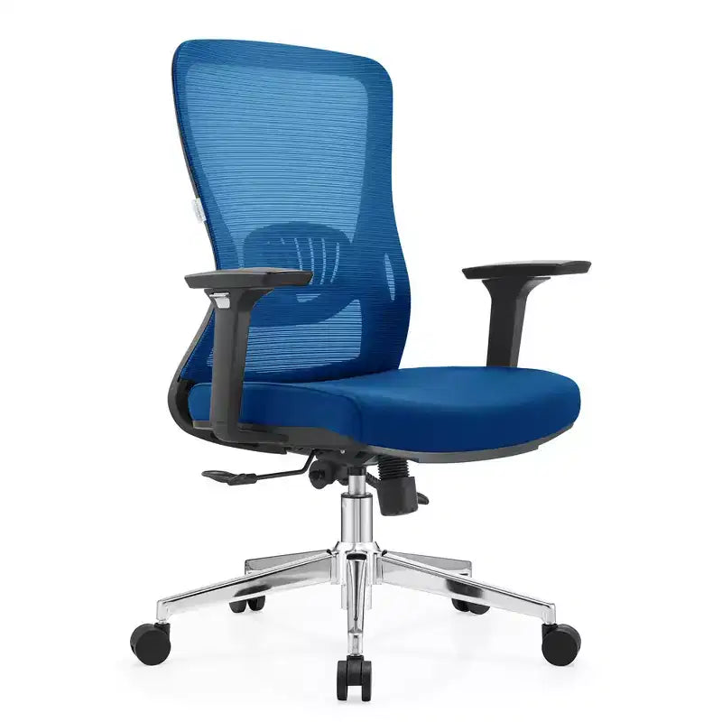 Chaise de bureau ergonomique en maille LeisureMod Adorit - Accoudoirs et soutien lombaire réglables - Chaise d'ordinateur pivotante à dossier moyen
