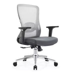 Chaise de bureau ergonomique en maille LeisureMod Adorit - Accoudoirs et soutien lombaire réglables - Chaise d'ordinateur pivotante à dossier moyen