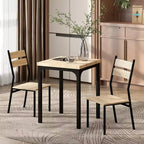 Ensemble de salle à manger 3 pièces HOMCOM avec 2 chaises assorties et design polyvalent pour petits espaces