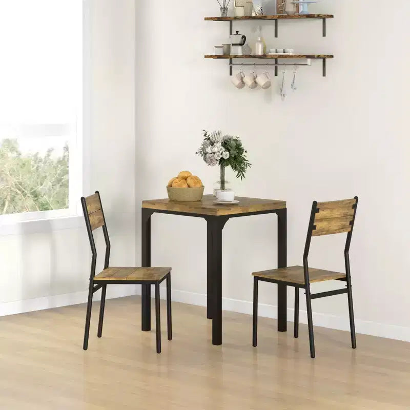 Ensemble de salle à manger 3 pièces HOMCOM avec 2 chaises assorties et design polyvalent pour petits espaces