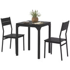 Ensemble de salle à manger 3 pièces HOMCOM avec 2 chaises assorties et design polyvalent pour petits espaces