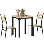 Ensemble de salle à manger 3 pièces HOMCOM avec 2 chaises assorties et design polyvalent pour petits espaces