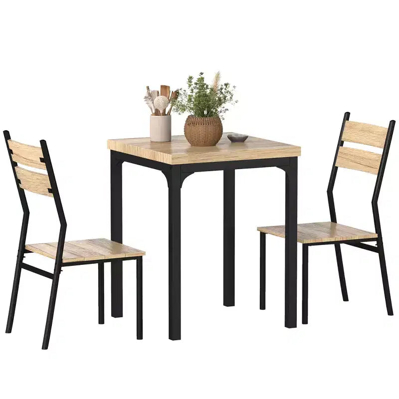 Ensemble de salle à manger 3 pièces HOMCOM avec 2 chaises assorties et design polyvalent pour petits espaces