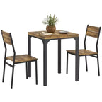 Ensemble de salle à manger 3 pièces HOMCOM avec 2 chaises assorties et design polyvalent pour petits espaces