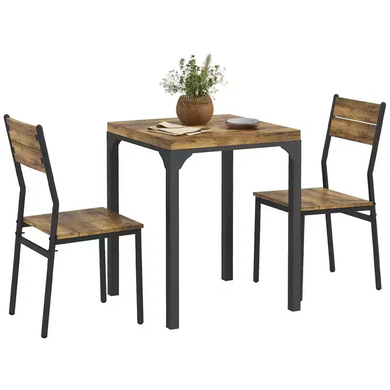 Ensemble de salle à manger 3 pièces HOMCOM avec 2 chaises assorties et design polyvalent pour petits espaces
