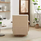 Fauteuil d'appoint pivotant moderne 30,31W avec accoudoirs en bois massif, fauteuil de lecture à 360 degrés, 4Q- ModernLuxe