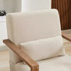 Fauteuil d'appoint pivotant moderne 30,31W avec accoudoirs en bois massif, fauteuil de lecture à 360 degrés, 4Q- ModernLuxe